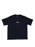 T-shirt nera oversize minimal con logo ricamato | Enigma - Enigmavdm