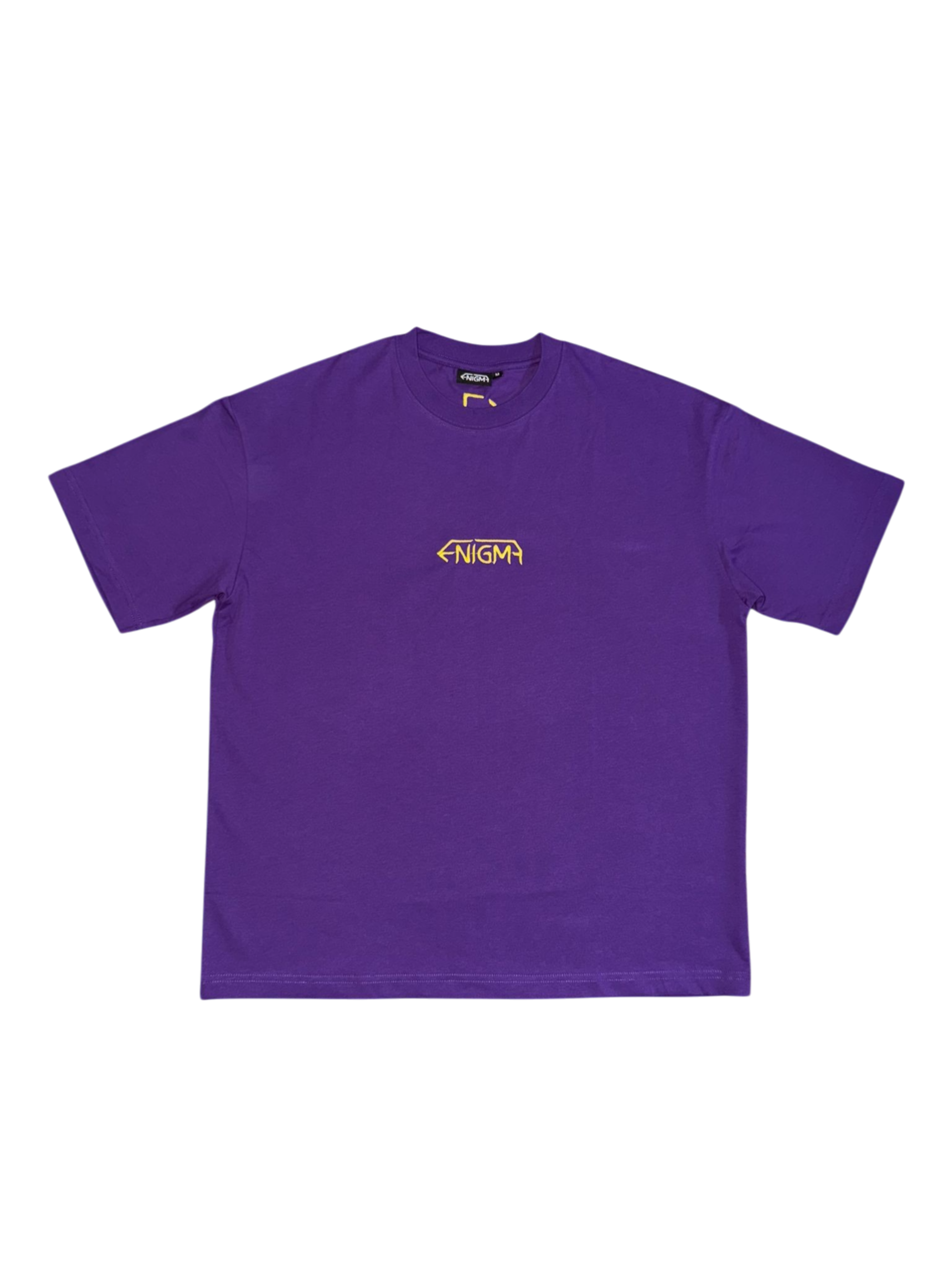T-shirt viola oversize minimal con logo ricamato | Enigma - Enigmavdm